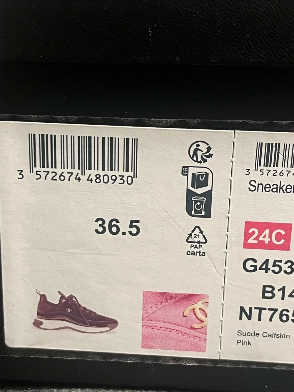 Authentic Chanel women’s sneakers size 36.5